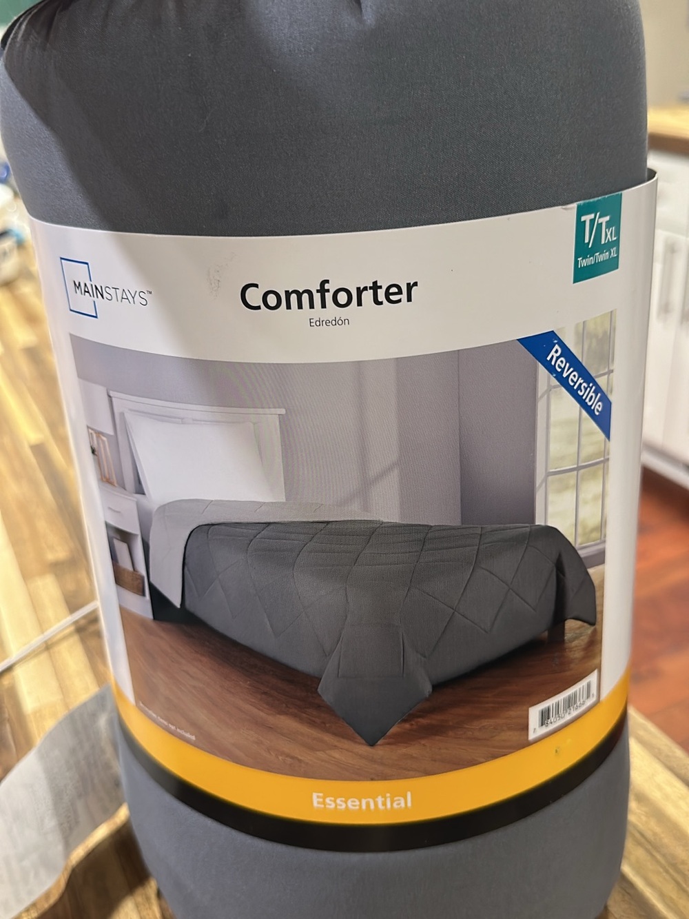 Mainstays Gray Quilted Reversible Comforter